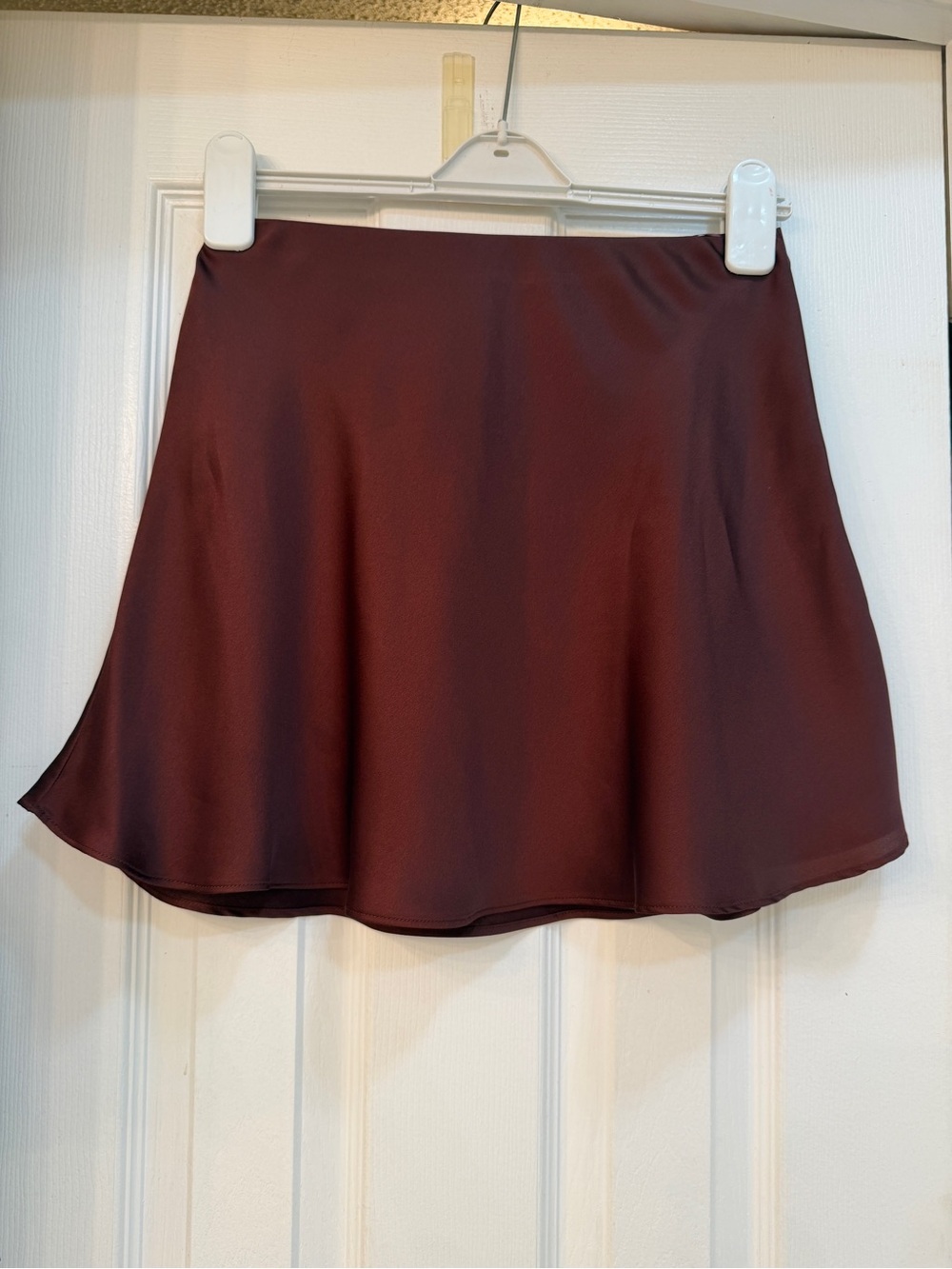 Gianni Binni Satin A-Line Mini Skirt | Brown | Size S